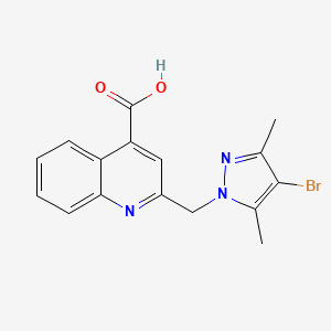 2-[(4-bromo-3,5-dimethyl-1H-pyrazol-1-yl)methyl]quinoline-4-carboxylic acid