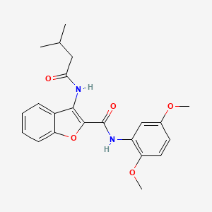 molecular formula C22H24N2O5 B2986952 N-(2,5-dimethoxyphenyl)-3-(3-methylbutanamido)benzofuran-2-carboxamide CAS No. 872609-28-4