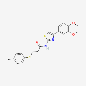 N-(4-(2,3-dihydrobenzo[b][1,4]dioxin-6-yl)thiazol-2-yl)-3-(p-tolylthio)propanamide