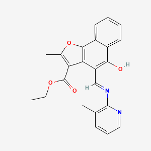 molecular formula C23H20N2O4 B2986956 (Z)-ethyl 2-methyl-4-(((3-methylpyridin-2-yl)amino)methylene)-5-oxo-4,5-dihydronaphtho[1,2-b]furan-3-carboxylate CAS No. 526188-42-1