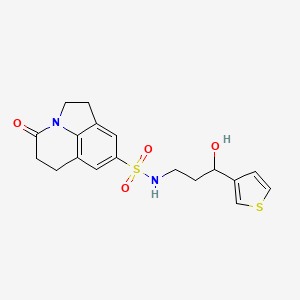 N-(3-hydroxy-3-(thiophen-3-yl)propyl)-4-oxo-2,4,5,6-tetrahydro-1H-pyrrolo[3,2,1-ij]quinoline-8-sulfonamide