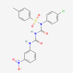 1-(4-Chlorophenyl)-1-(4-methylphenyl)sulfonyl-3-[(3-nitrophenyl)carbamoyl]urea