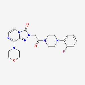 molecular formula C21H24FN7O3 B2986963 2-(2-(4-(2-fluorophenyl)piperazin-1-yl)-2-oxoethyl)-8-morpholino-[1,2,4]triazolo[4,3-a]pyrazin-3(2H)-one CAS No. 1251682-21-9