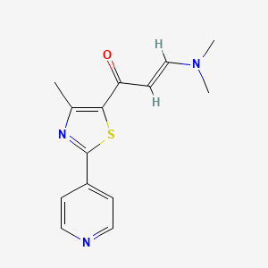 molecular formula C14H15N3OS B2986966 (E)-3-(dimethylamino)-1-(4-methyl-2-pyridin-4-yl-1,3-thiazol-5-yl)prop-2-en-1-one CAS No. 478257-67-9