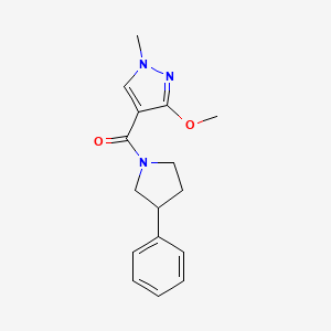 molecular formula C16H19N3O2 B2986969 (3-甲氧基-1-甲基-1H-吡唑-4-基)(3-苯基吡咯烷-1-基)甲酮 CAS No. 1211633-64-5