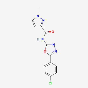 molecular formula C13H10ClN5O2 B2986982 N-(5-(4-chlorophenyl)-1,3,4-oxadiazol-2-yl)-1-methyl-1H-pyrazole-3-carboxamide CAS No. 1170951-37-7