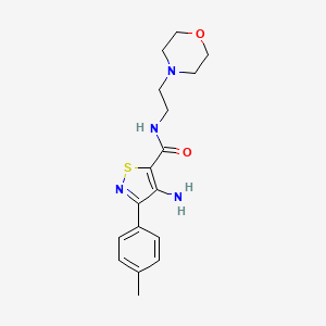 molecular formula C17H22N4O2S B2986990 4-amino-N-(2-morpholinoethyl)-3-(p-tolyl)isothiazole-5-carboxamide CAS No. 1286720-36-2