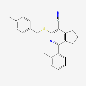 3-[(4-methylbenzyl)sulfanyl]-1-(2-methylphenyl)-6,7-dihydro-5H-cyclopenta[c]pyridine-4-carbonitrile