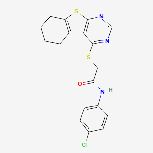 N-(4-chlorophenyl)-2-(5,6,7,8-tetrahydro[1]benzothieno[2,3-d]pyrimidin-4-ylsulfanyl)acetamide
