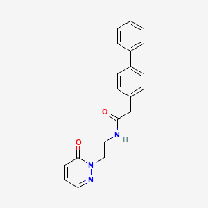 molecular formula C20H19N3O2 B2986997 2-([1,1'-biphenyl]-4-yl)-N-(2-(6-oxopyridazin-1(6H)-yl)ethyl)acetamide CAS No. 1049494-67-8