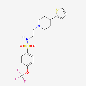 molecular formula C18H21F3N2O3S2 B2986999 N-(2-(4-(噻吩-2-基)哌啶-1-基)乙基)-4-(三氟甲氧基)苯磺酰胺 CAS No. 1428366-02-2