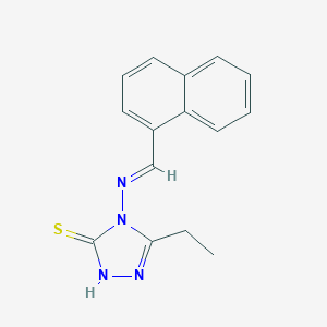 molecular formula C15H14N4S B298700 5-ethyl-4-[(1-naphthylmethylene)amino]-4H-1,2,4-triazol-3-yl hydrosulfide 