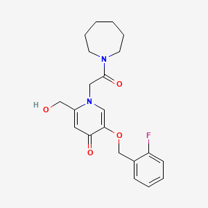 1-(2-(azepan-1-yl)-2-oxoethyl)-5-((2-fluorobenzyl)oxy)-2-(hydroxymethyl)pyridin-4(1H)-one