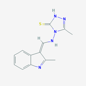 molecular formula C13H13N5S B298701 3-methyl-4-[[(Z)-(2-methylindol-3-ylidene)methyl]amino]-1H-1,2,4-triazole-5-thione 