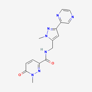 1-methyl-N-((1-methyl-3-(pyrazin-2-yl)-1H-pyrazol-5-yl)methyl)-6-oxo-1,6-dihydropyridazine-3-carboxamide