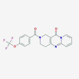 molecular formula C19H14F3N3O3 B2987016 5-[4-(trifluoromethoxy)benzoyl]-1,5,9-triazatricyclo[8.4.0.03,8]tetradeca-3(8),9,11,13-tetraen-2-one CAS No. 1903305-91-8