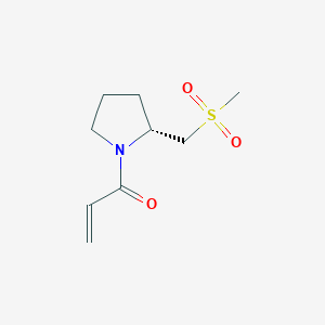 molecular formula C9H15NO3S B2987025 1-[(2R)-2-(Methylsulfonylmethyl)pyrrolidin-1-yl]prop-2-en-1-one CAS No. 2185980-78-1