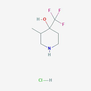 molecular formula C7H13ClF3NO B2987026 3-甲基-4-(三氟甲基)哌啶-4-醇盐酸盐 CAS No. 1951439-16-9