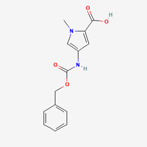 molecular formula C14H14N2O4 B2987029 1-Methyl-4-(phenylmethoxycarbonylamino)pyrrole-2-carboxylic acid CAS No. 109102-66-1