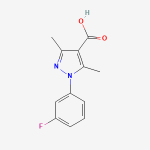 molecular formula C12H11FN2O2 B2987031 1-(3-氟苯基)-3,5-二甲基-1H-吡唑-4-甲酸 CAS No. 1003521-46-7