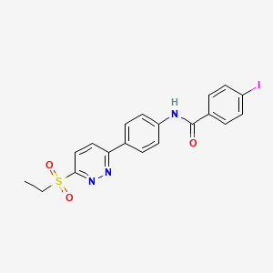 molecular formula C19H16IN3O3S B2987032 N-(4-(6-(乙磺酰基)吡啶嗪-3-基)苯基)-4-碘苯甲酰胺 CAS No. 921587-18-0