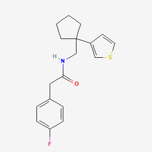 molecular formula C18H20FNOS B2987033 2-(4-氟苯基)-N-((1-(噻吩-3-基)环戊基)甲基)乙酰胺 CAS No. 2034516-95-3