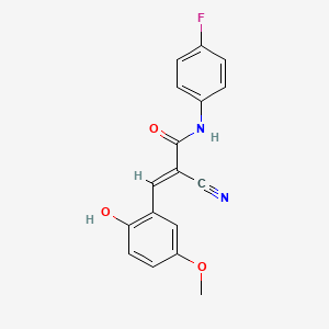 (E)-2-cyano-N-(4-fluorophenyl)-3-(2-hydroxy-5-methoxyphenyl)prop-2-enamide