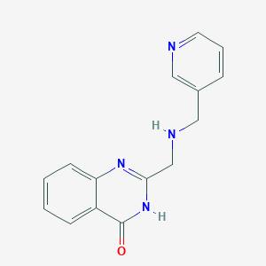 molecular formula C15H14N4O B2987036 2-[{[(3-吡啶基甲基)氨基]甲基}-4(3H)-喹唑啉酮 CAS No. 866010-73-3