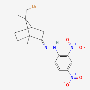 molecular formula C16H19BrN4O4 B2987044 (E)-1-((1S,4R,7S)-7-(bromomethyl)-1,7-dimethylbicyclo[2.2.1]heptan-2-ylidene)-2-(2,4-dinitrophenyl)hydrazine CAS No. 474650-21-0