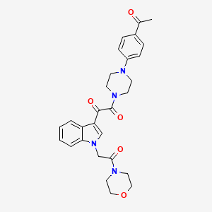 molecular formula C28H30N4O5 B2987051 1-(4-(4-acetylphenyl)piperazin-1-yl)-2-(1-(2-morpholino-2-oxoethyl)-1H-indol-3-yl)ethane-1,2-dione CAS No. 920438-37-5