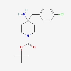 molecular formula C17H25ClN2O2 B2987052 tert-Butyl 4-amino-4-(4-chlorobenzyl)piperidine-1-carboxylate CAS No. 956460-41-6