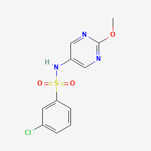 molecular formula C11H10ClN3O3S B2987053 3-氯-N-(2-甲氧基嘧啶-5-基)苯磺酰胺 CAS No. 1798680-52-0