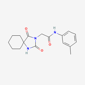 molecular formula C17H21N3O3 B2987055 2-(2,4-二氧代-1,3-二氮杂螺[4.5]癸-3-基)-N-(3-甲基苯基)乙酰胺 CAS No. 734539-62-9