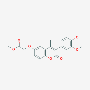 molecular formula C22H22O7 B2987061 methyl 2-{[3-(3,4-dimethoxyphenyl)-4-methyl-2-oxo-2H-chromen-6-yl]oxy}propanoate CAS No. 869341-41-3