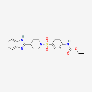 molecular formula C21H24N4O4S B2987076 ethyl (4-((4-(1H-benzo[d]imidazol-2-yl)piperidin-1-yl)sulfonyl)phenyl)carbamate CAS No. 886888-77-3