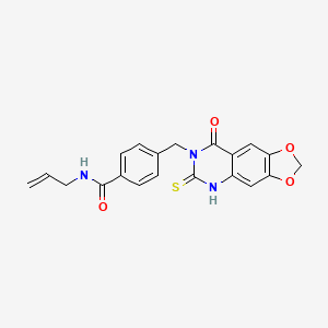 4-[(8-oxo-6-sulfanylidene-5H-[1,3]dioxolo[4,5-g]quinazolin-7-yl)methyl]-N-prop-2-enylbenzamide