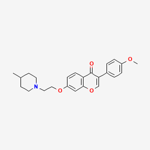 molecular formula C24H27NO4 B2987084 3-(4-甲氧基苯基)-7-(2-(4-甲基哌啶-1-基)乙氧基)-4H-色满-4-酮 CAS No. 903196-72-5