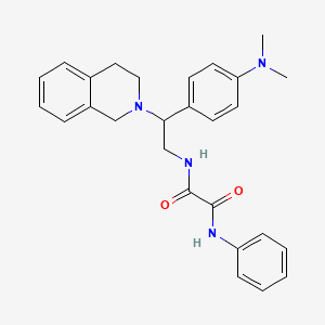 molecular formula C27H30N4O2 B2987088 N1-(2-(3,4-dihydroisoquinolin-2(1H)-yl)-2-(4-(dimethylamino)phenyl)ethyl)-N2-phenyloxalamide CAS No. 941914-49-4
