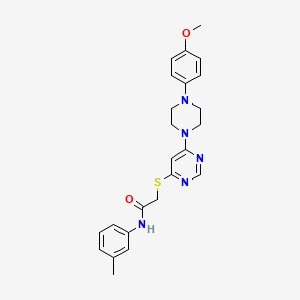 molecular formula C24H27N5O2S B2987097 2-((6-(4-(4-甲氧基苯基)哌嗪-1-基)嘧啶-4-基)硫代)-N-(邻甲苯基)乙酰胺 CAS No. 1251550-95-4
