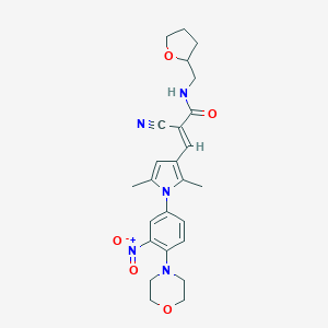 molecular formula C25H29N5O5 B298710 2-cyano-3-{1-[3-nitro-4-(4-morpholinyl)phenyl]-2,5-dimethyl-1H-pyrrol-3-yl}-N-(tetrahydro-2-furanylmethyl)acrylamide 