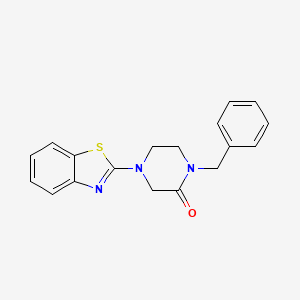 molecular formula C18H17N3OS B2987102 4-(1,3-Benzothiazol-2-yl)-1-benzylpiperazin-2-one CAS No. 2415552-06-4