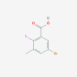 molecular formula C8H6BrIO2 B2987105 5-Bromo-2-iodo-3-methylbenzoic acid CAS No. 1263376-42-6