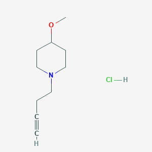 molecular formula C10H18ClNO B2987106 1-But-3-ynyl-4-methoxypiperidine;hydrochloride CAS No. 2460754-97-4