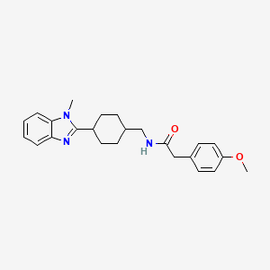 molecular formula C24H29N3O2 B2987108 2-(4-methoxyphenyl)-N-((4-(1-methyl-1H-benzo[d]imidazol-2-yl)cyclohexyl)methyl)acetamide CAS No. 1206987-68-9