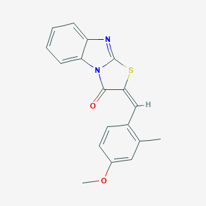 molecular formula C18H14N2O2S B298711 2-(4-methoxy-2-methylbenzylidene)[1,3]thiazolo[3,2-a]benzimidazol-3(2H)-one 