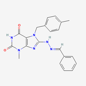 (E)-8-(2-benzylidenehydrazinyl)-3-methyl-7-(4-methylbenzyl)-1H-purine-2,6(3H,7H)-dione