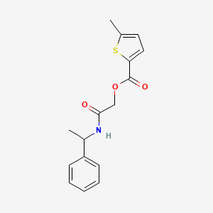 molecular formula C16H17NO3S B2987114 [(1-Phenylethyl)carbamoyl]methyl 5-methylthiophene-2-carboxylate CAS No. 488754-75-2