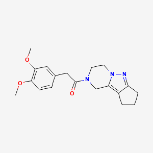 molecular formula C19H23N3O3 B2987115 2-(3,4-二甲氧基苯基)-1-(3,4,8,9-四氢-1H-环戊并[3,4]吡唑并[1,5-a]吡嗪-2(7H)-基)乙酮 CAS No. 2034604-41-4