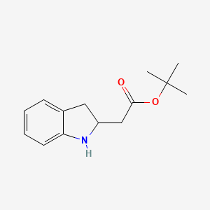 molecular formula C14H19NO2 B2987117 Tert-butyl 2-(2,3-dihydro-1H-indol-2-yl)acetate CAS No. 2248300-01-6
