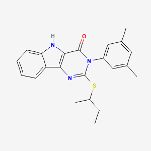 molecular formula C22H23N3OS B2987132 2-(sec-butylthio)-3-(3,5-dimethylphenyl)-3H-pyrimido[5,4-b]indol-4(5H)-one CAS No. 536705-91-6